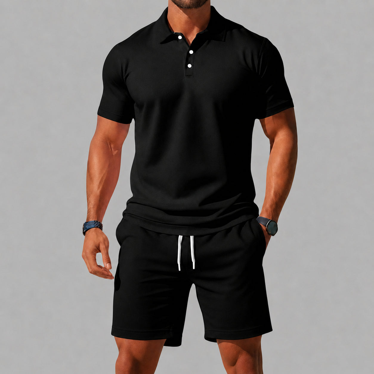 Men's Coordinated Polo Shirt & Shorts Set